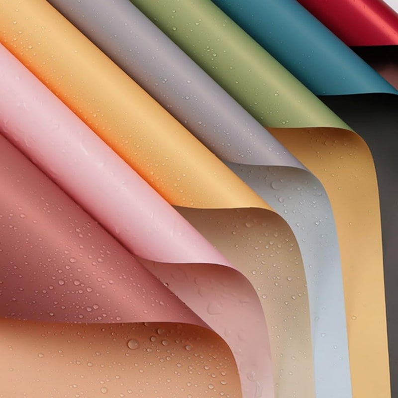 BBJ WRAPS Double Color Flower Wrapping Paper Waterproof Florist Bouquet Packaging Wraps 20 Sheets 23.6x23.6 Inch (Peach) - Image 1